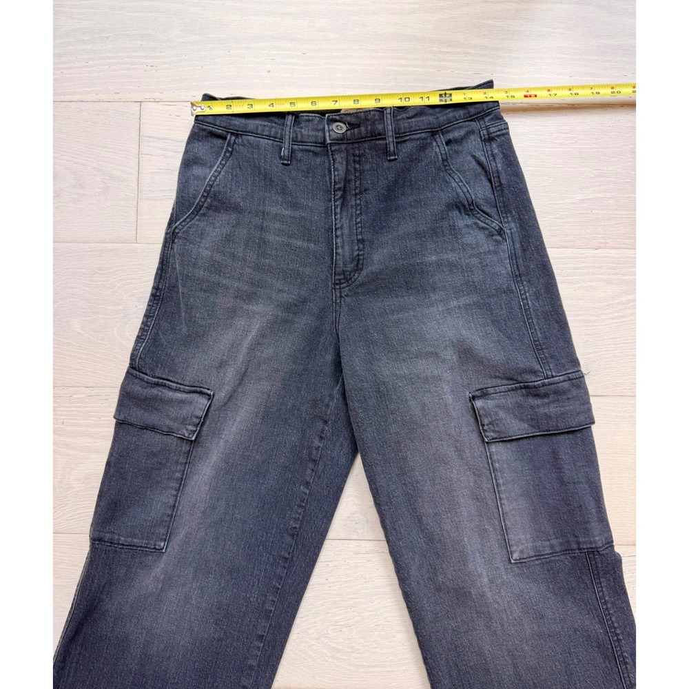Jessica Simpson Black Cargo Jeans Women Size 4 Wide Leg Utility Denim Pants Y2K - Picture 3 of 5